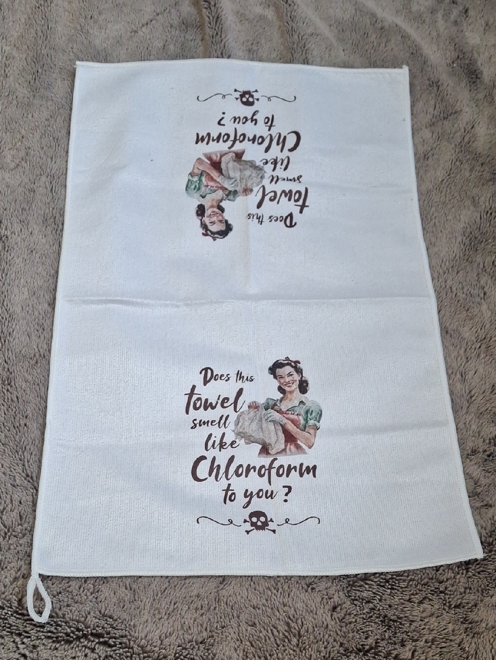 Retro Script Funny Kitchen Towel - Picture 4 of 5